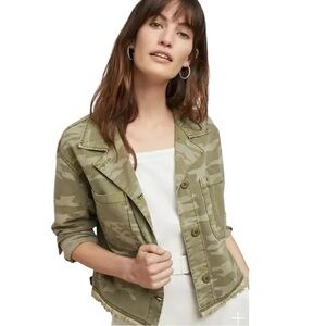 Anthropologie Sanctuary Cropped Camo Jacket Size Small military